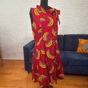 Ray Darten African Print Flared Dress - Size 11